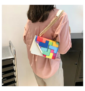 2024 Fashion Mini Women's Bag Luxury Chain Crossbody Bag Shoulder Painted Bag PU Solid Color Purse Luxury Design Messenger Bag