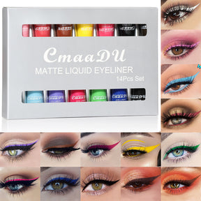 14 Color Liquid Eyeliner Pen Set Color Matte