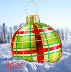 Christmas Ornament Ball Outdoor Pvc 60CM Inflatable Decorated Ball PVC Giant Big Large Balls Xmas Tree Decorations Toy Ball