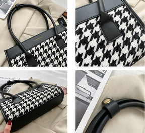 New Tide Autumn Winter Fashion Versatile Plaid Hand Carry Bags