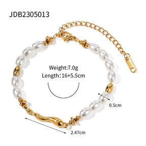 Stainless Steel Pearl Bracelet Twin Does Not Fade