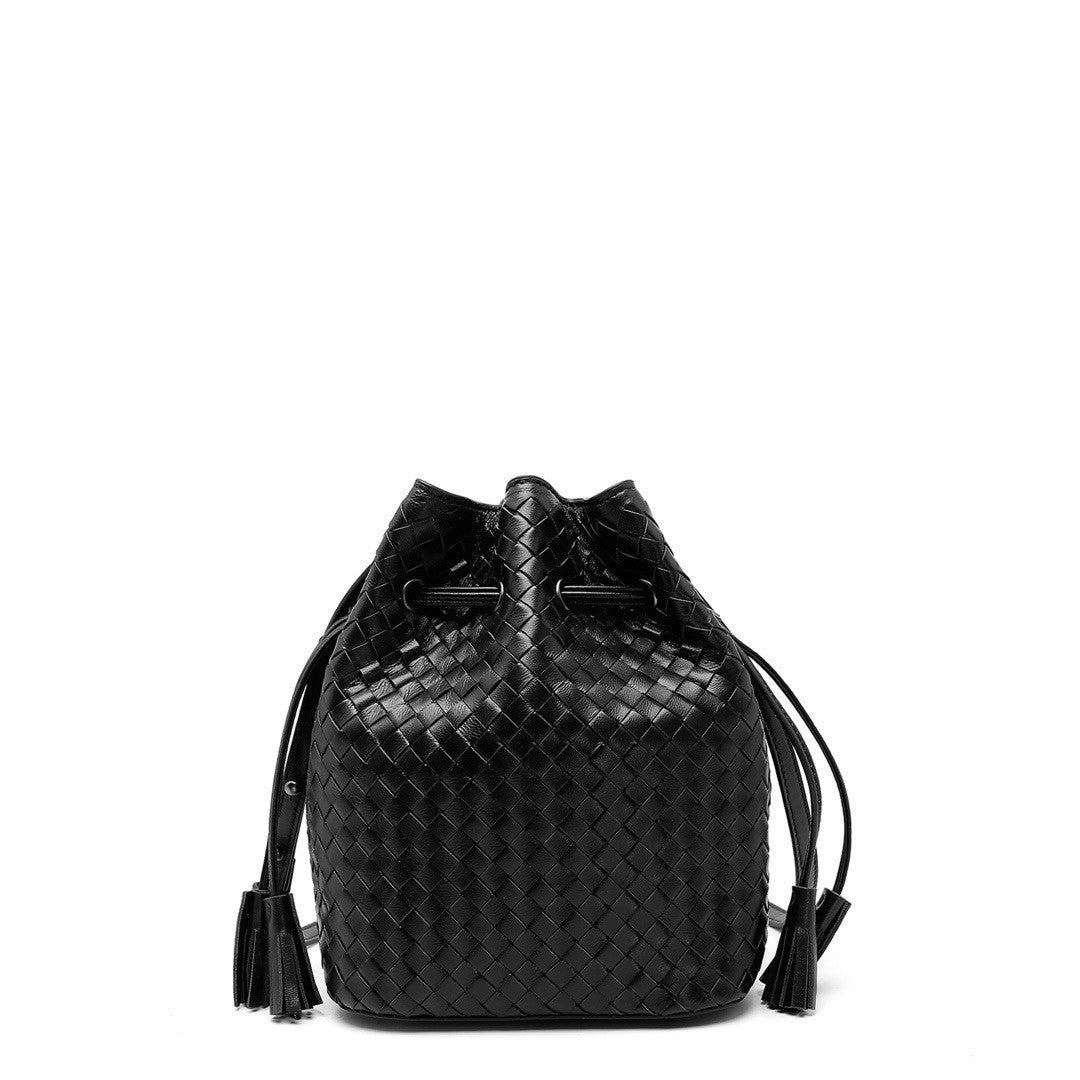 Sheepskin Hand Woven Vintage Bucket Bag