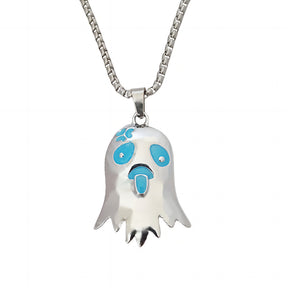 Halloween Topless Glossy Glowing Ghost Pendant Necklace