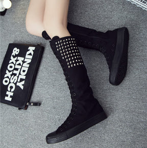 Punk Rivet Shoes All-match Lace-up