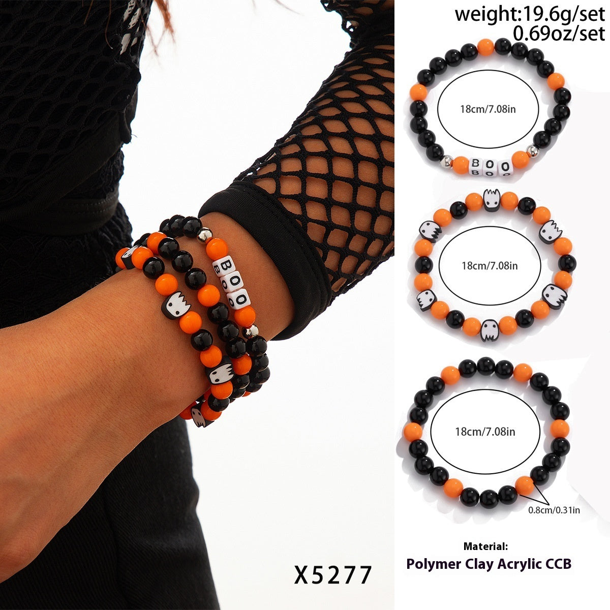 European And American Halloween New Skull Pumpkin Bracelet Suit