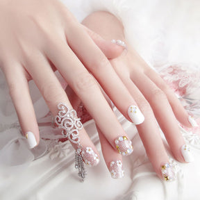 Finished Nail Art Magazine Style Beautiful Bride Fake Nails