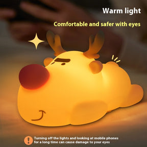 Reindeer Small Night Lamp Silicone Rechargeable