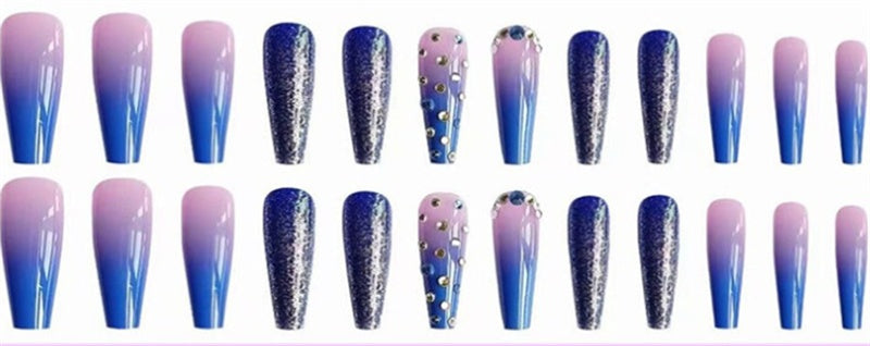 Fantasy Galaxy Gradient Light Blue Point Drill Coffin Wear Armor