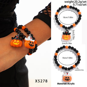 European And American Halloween New Skull Pumpkin Bracelet Suit