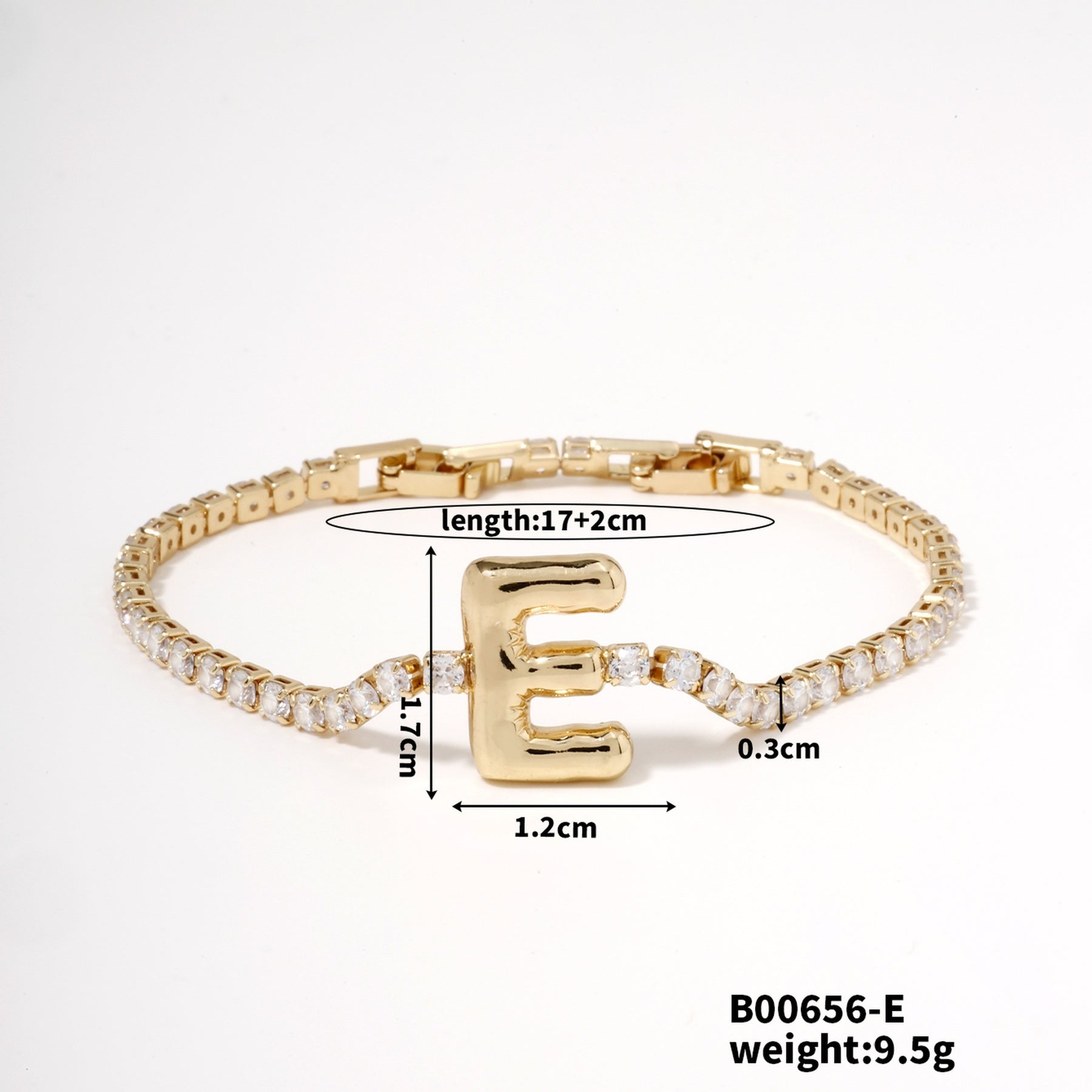 Buckle English Letter Bracelet Female Zircon