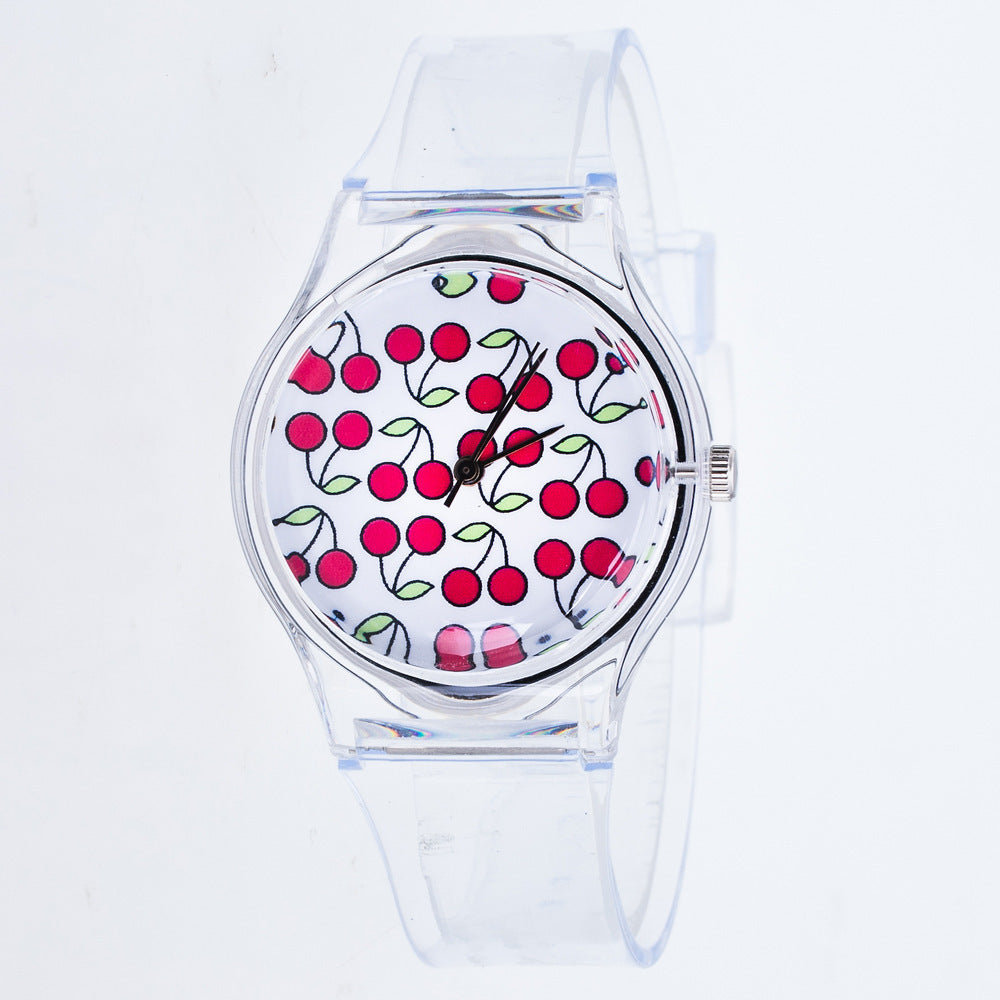 Korean Fashion And Beautiful Color Jelly Student Casual Watch