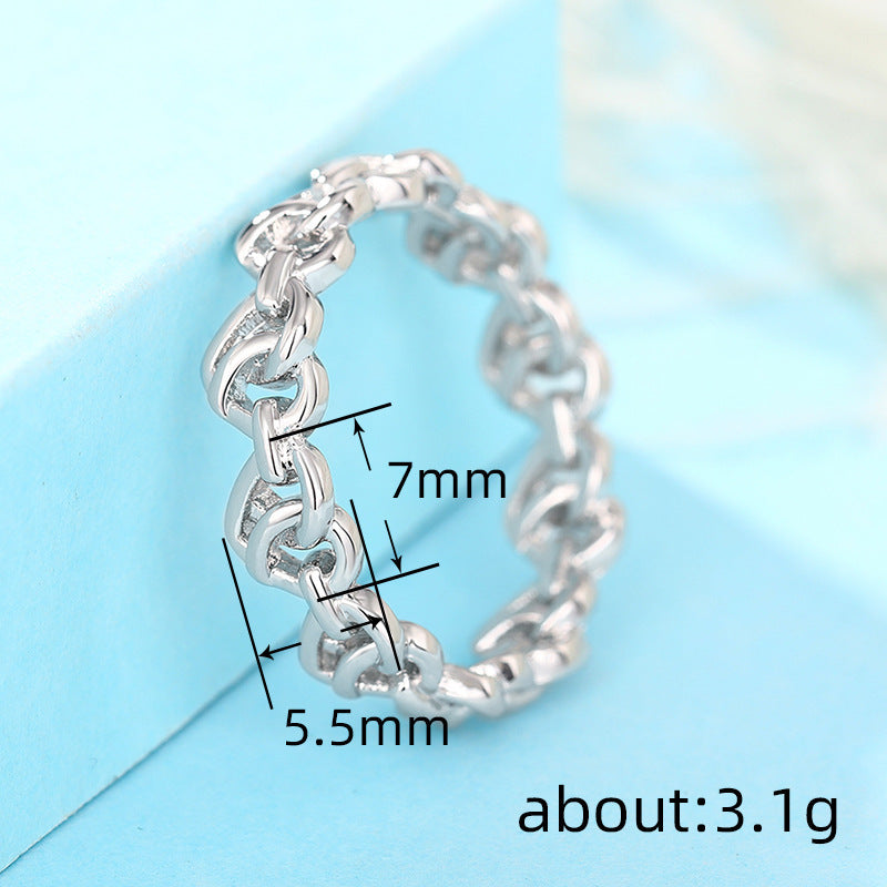 Heart-shaped Chain Ring Women's Simple Fashion