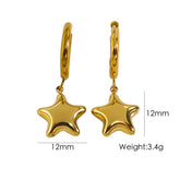 Simple Style Five-pointed Star Stainless Steel Necklace Earrings