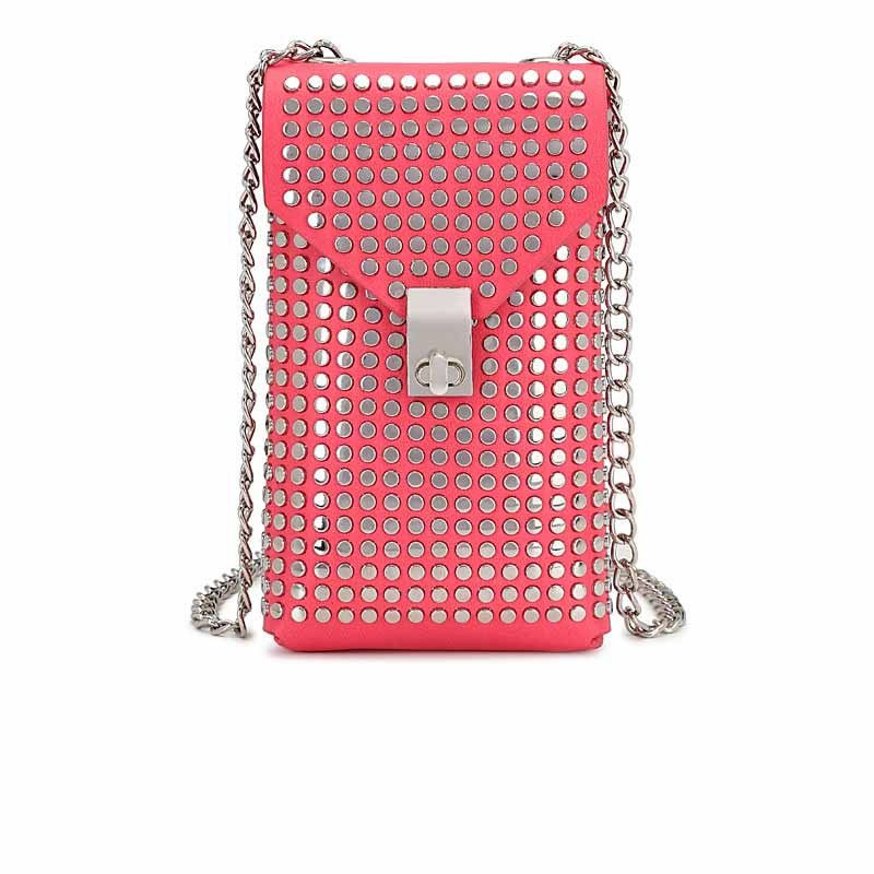 Fashion Soft Leather Rivet Crossbody Chain Bag