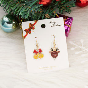 New Santa Earrings Christmas Tree Bell