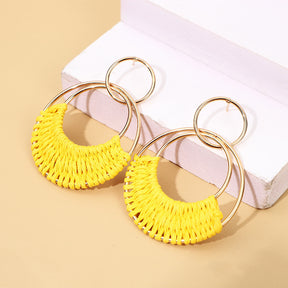 Women's Fashion Creative Hand Weaving Stud Earrings