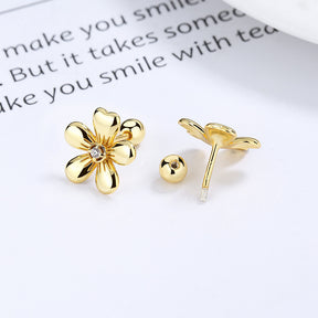 Women's Five Petal Flower Bud Thread Minimalist Personality All-match Temperament Earrings