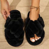 Fluffy Slippers Women's Non-slip Thick-soled Cotton Slippers