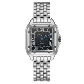 Fashion Stainless Steel Square Simple Design Couple Quartz Watch