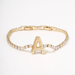 Buckle English Letter Bracelet Female Zircon