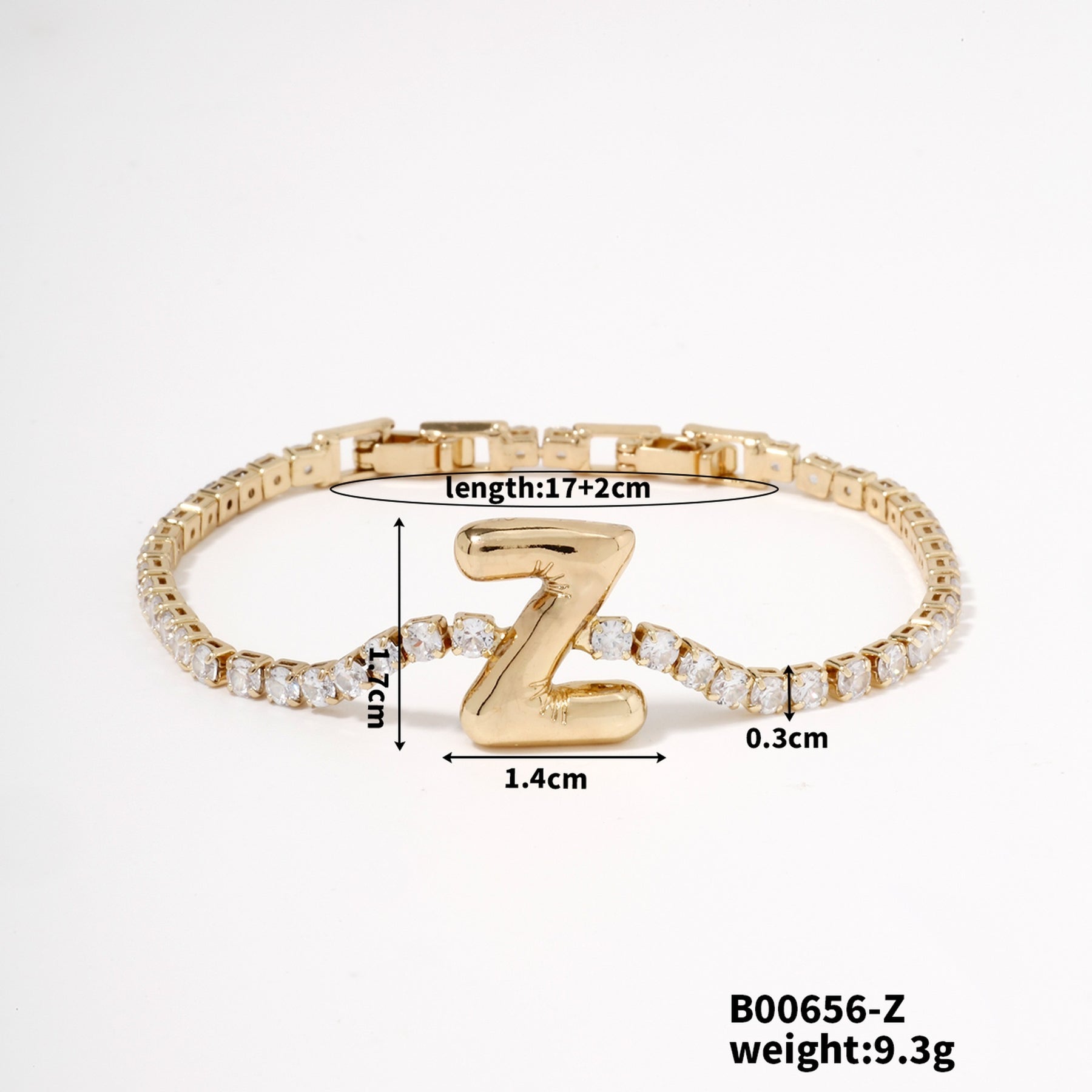 Buckle English Letter Bracelet Female Zircon