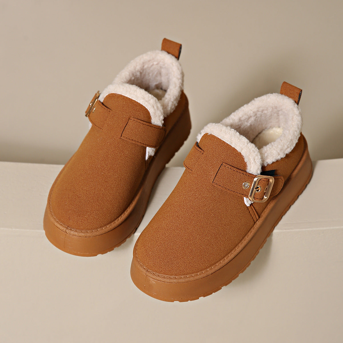 Women's Closed-toe Cotton-padded Shoes Fleece-lined Thick