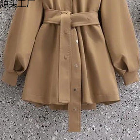 Winter And Autumn Hooded Trench Coat Women