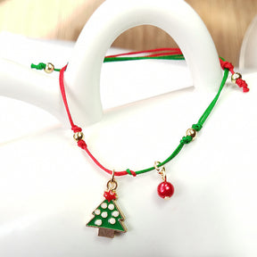 Santa Claus Snow Elk Christmas Tree Weaving Bracelet