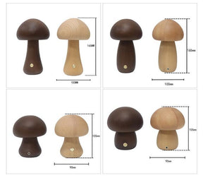 INS Wooden Cute Mushroom LED Night Light With Touch Switch  Bedside Table Lamp For Bedroom Childrens Room Sleeping Night Lamps Home Decor