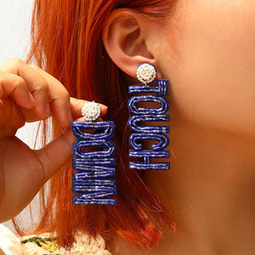 Fashion Letter Rugby Creative All-match Sports Style Handmade Bead Eardrop Earring