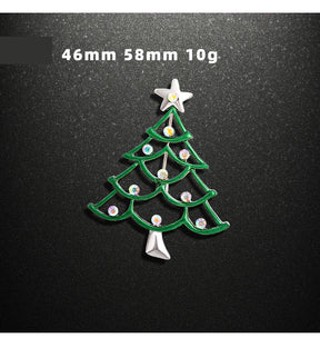 Snowman Tree Corsage Alloy Diamond Christmas Brooch