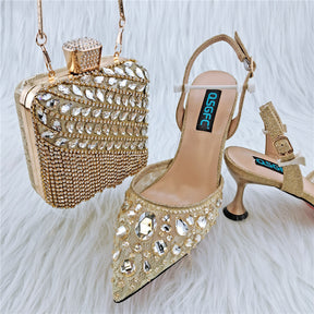 Ladies' Party Sandals And Diamond Bags