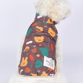 Pet Autumnwinter Clothes Cartoon Double-sided Vest Coat