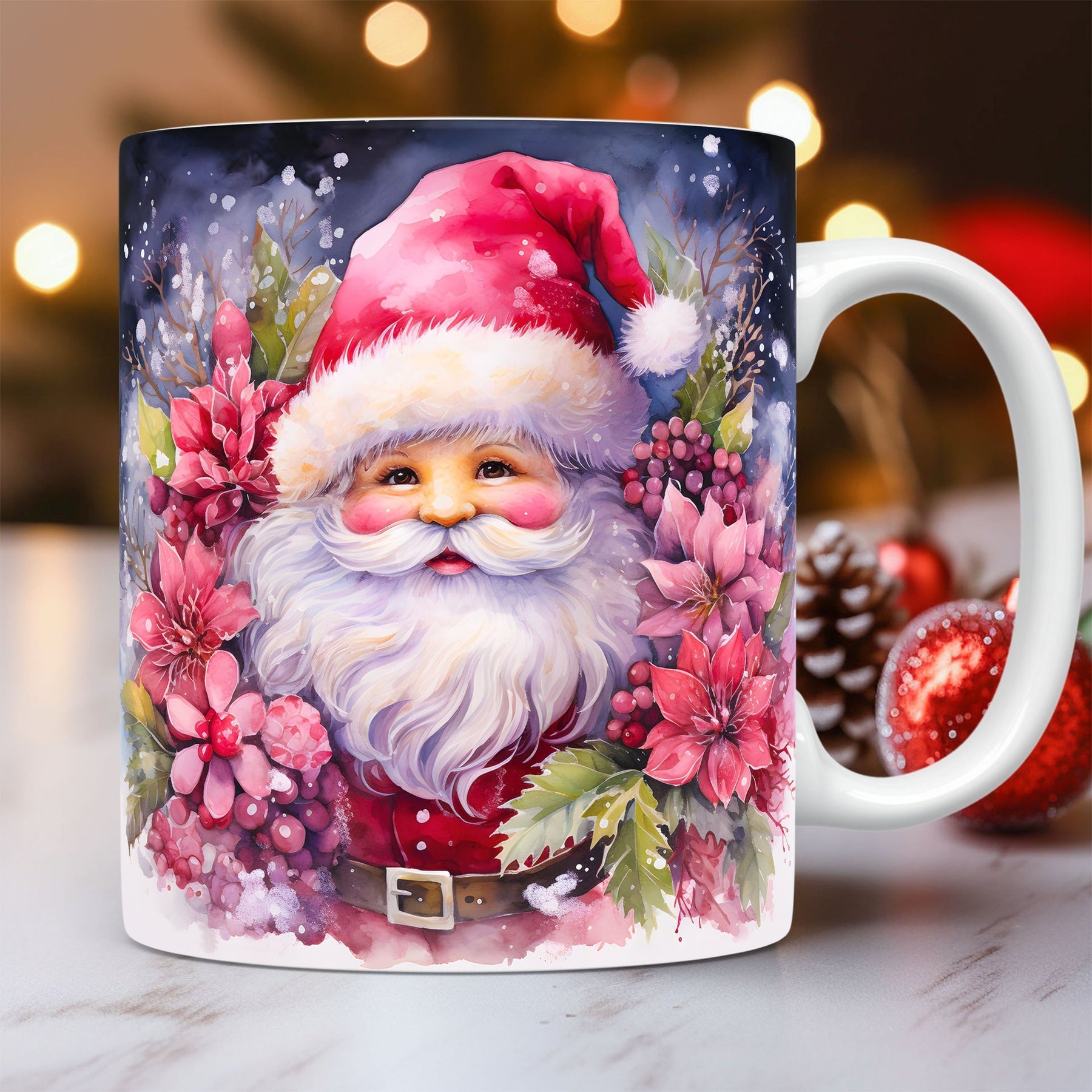 Christmas Theme Ceramic Mug 3D Santa Claus Coffee Cup