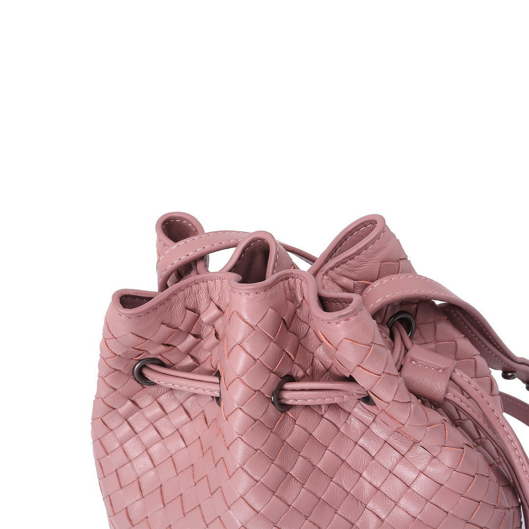 Sheepskin Hand Woven Vintage Bucket Bag