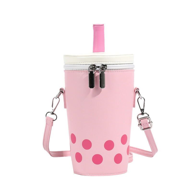 Milk Tea Personalized Small Bags Women's New Fashion Messenger Phone Bag Cute Girl Bucket Backpack