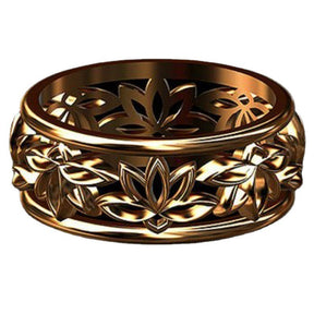 Stainless Steel Ring With Lotus Men And Women Creativity Simple Personality