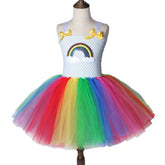 Children's Net Yarn Rainbow Show Princess Dress