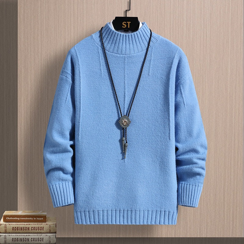 Autumn Middle-collar Long Sleeve Jacquard Pullover