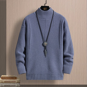 Autumn Middle-collar Long Sleeve Jacquard Pullover