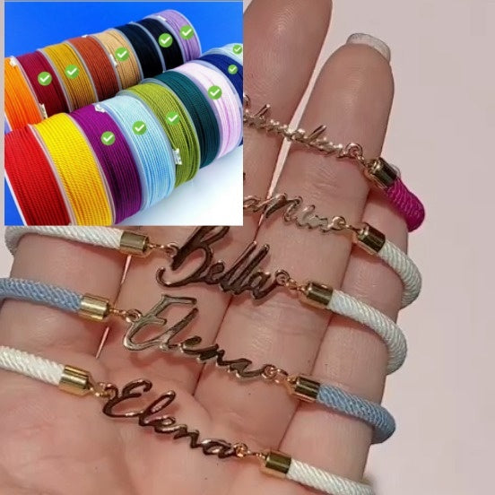 Personalized Colorful Rope Chain Custom Name Bracelet Personalized Adjustable Name Jewelry For Girls