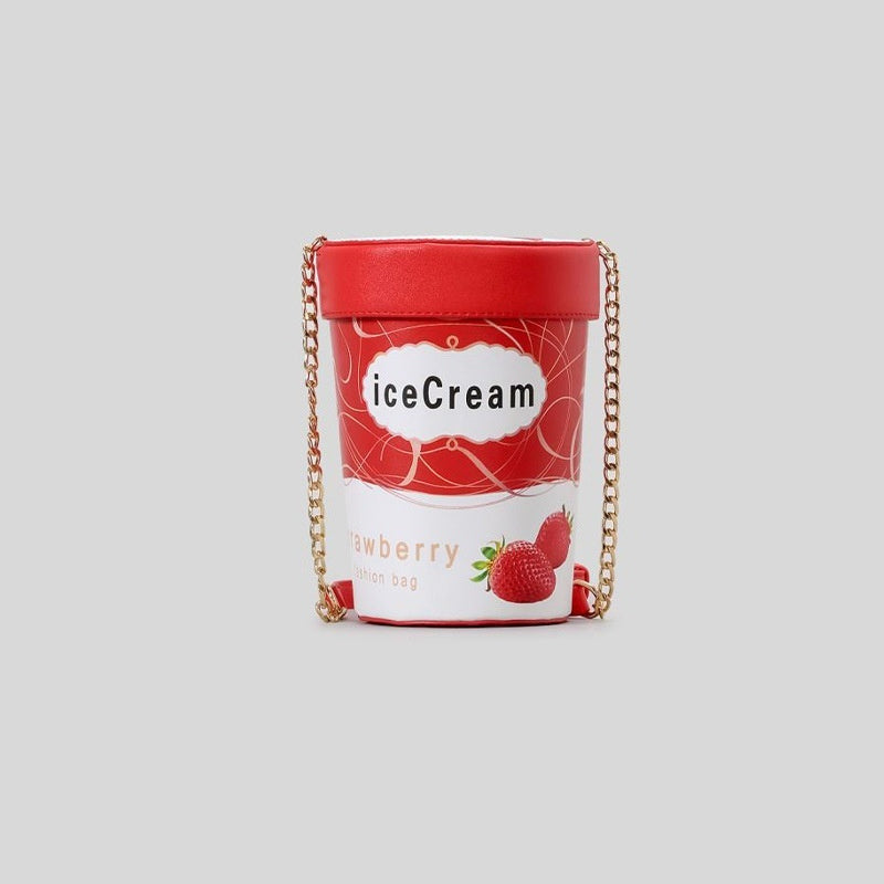 Letter Ice Cream Bucket Shoulder Messenger Bag For Women