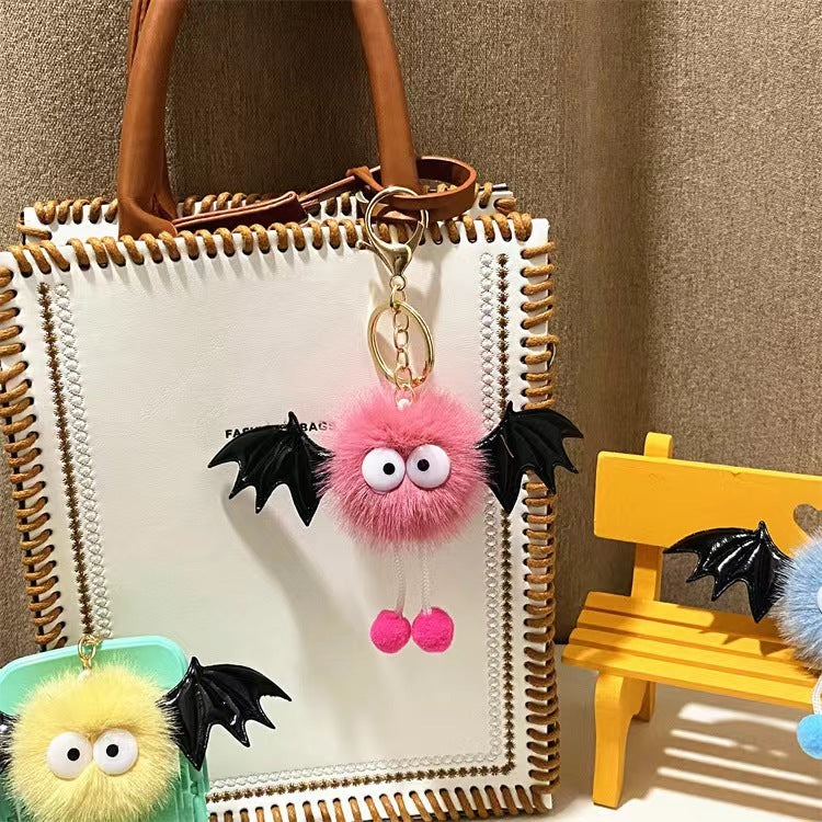 Cute Funny Halloween Artificial Mink Hair Little Devil Package Pendant