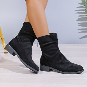 European And American Plus Size Autumn And Winter Pointed Toe Chunky Heel Pile Style Boots