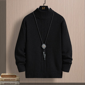 Autumn Middle-collar Long Sleeve Jacquard Pullover