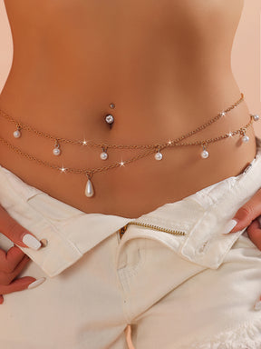 Pearl Ornament Simple Body Waist Chain