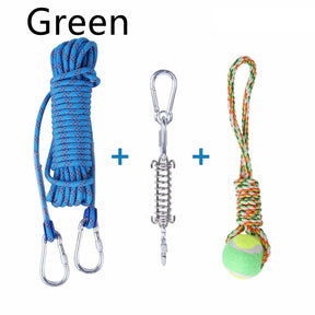 Outdoor Funny Dog Toy Stainless Steel Spring Suspension Cotton String Households Outdoor Toy Training