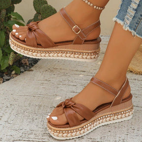 European And American Ladies Plus Size Rope Bottom Platform Sandals