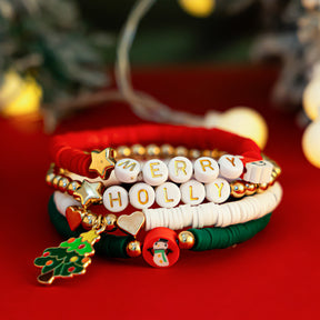 Christmas Polymer Clay Color Bracelet Suit