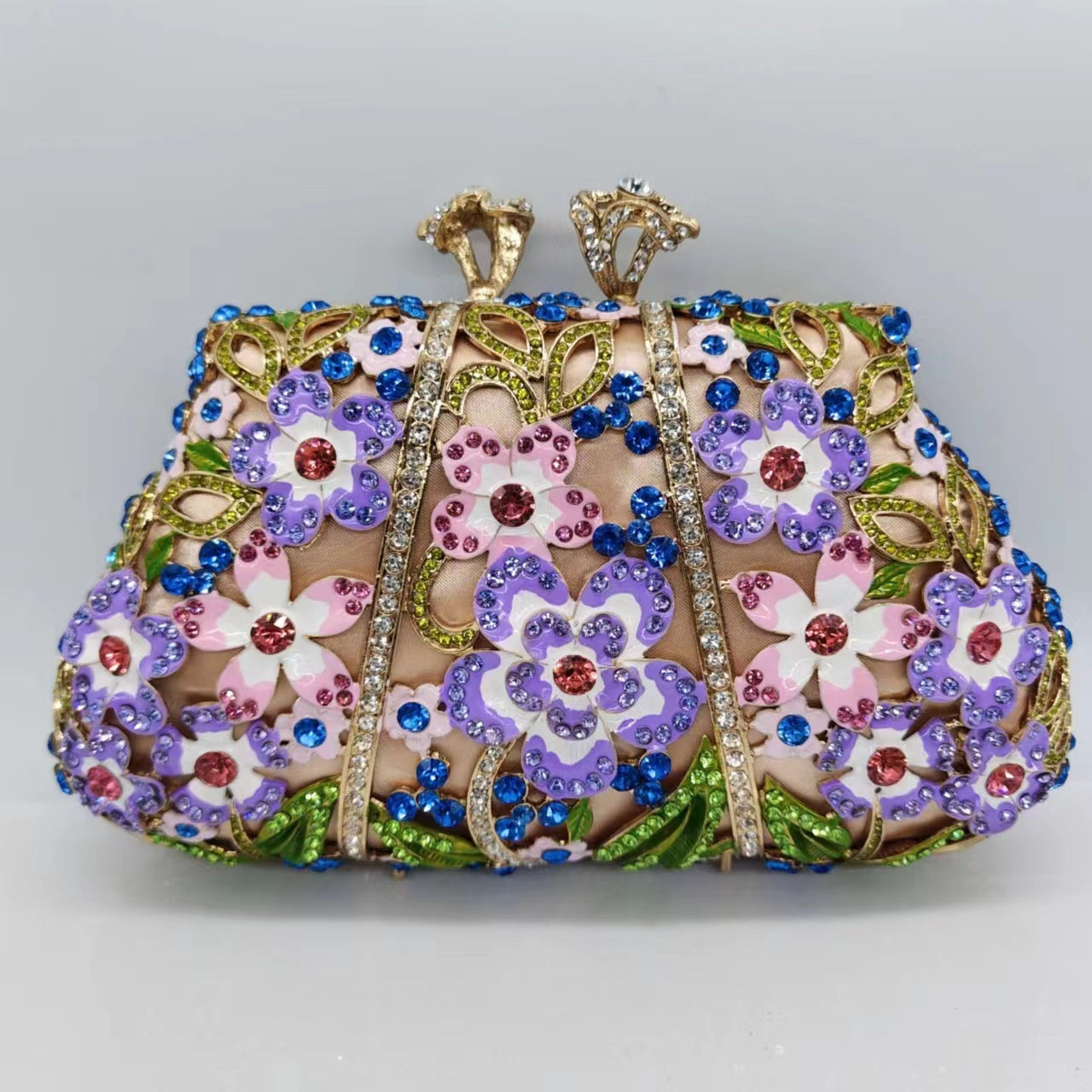 Dripping Oil Diamond Evening Bag Enamel Color Flower Clutch